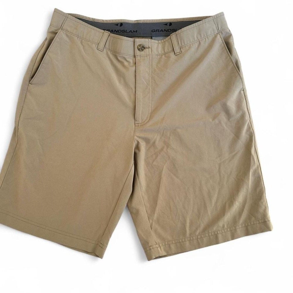 Grand Slam men's chino shorts size 36 tan‎ EUC golf pickleball